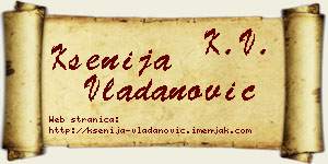 Ksenija Vladanović vizit kartica